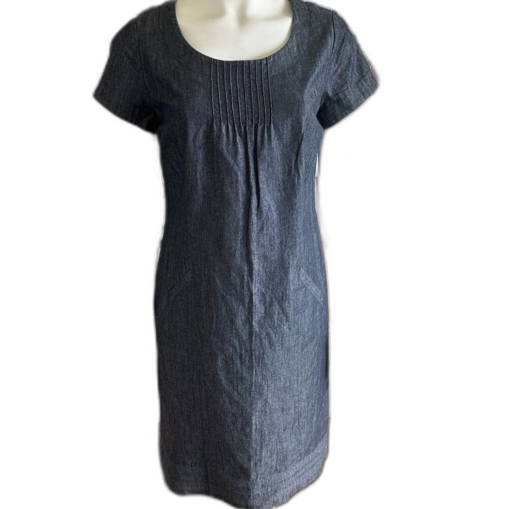 Boden Dark Denim Blue Short Sleeve Shift Dress